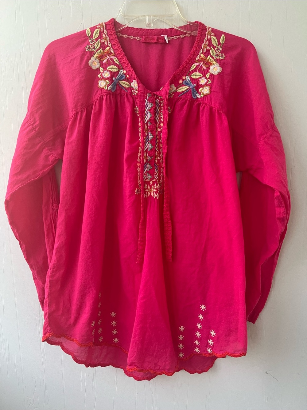 Johnny Was Georgette Tie Tunic (size S)